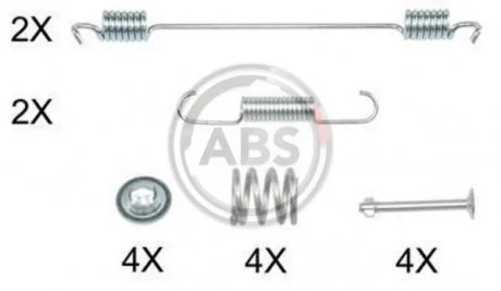 Фото монтажний набір гальмівних колодок A.B.S. 0889Q Монтажний набір гальмівних колодок A.B.S. 0889Q