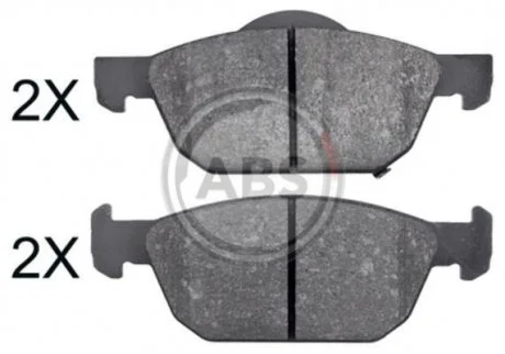 Комплект тормозных колодок, дисковый механизм A.B.S. 35002