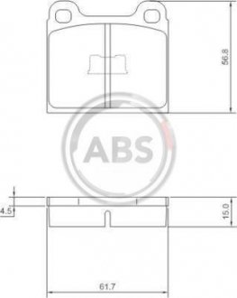 Гальмівні колодки, дискове гальмо (набір) A.B.S. 36088