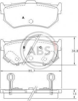 Тормозные колодки, дисковый тормоз (набор) A.B.S. A.B.S. 36173 (фото 1)