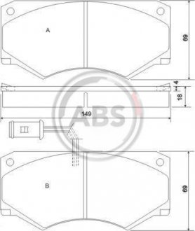 Тормозные колодки, дисковый тормоз (набор) A.B.S. 36590