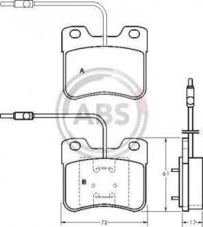Тормозные колодки, дисковый тормоз (набор) A.B.S. A.B.S. 36598
