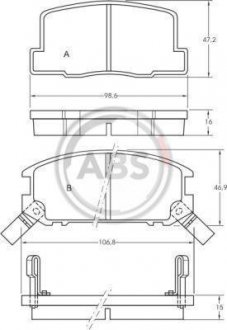 Тормозные колодки, дисковый тормоз (набор) A.B.S. 36605