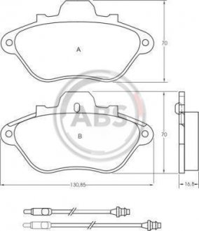 Гальмівні колодки, дискове гальмо (набір) A.B.S. 36670 (фото 1)