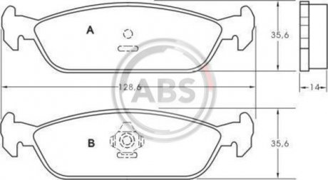 Тормозные колодки, дисковый тормоз (набор) A.B.S. A.B.S. 36684 (фото 1)