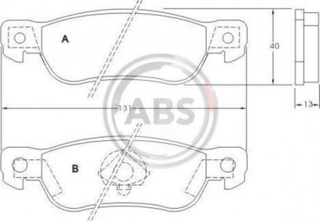 Тормозные колодки, дисковый тормоз (набор) A.B.S. 36686 (фото 1)