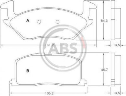 Тормозные колодки, дисковый тормоз (набор) A.B.S. A.B.S. 36711 (фото 1)