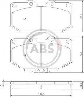 Тормозные колодки, дисковый тормоз (набор) A.B.S. 36718