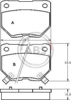 Тормозные колодки дисковые задние. Nissan 300 ZX 3.0 05.90-09.95 A.B.S. 36719