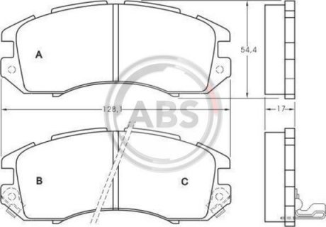 Тормозные колодки, дисковый тормоз (набор) A.B.S. A.B.S. 36720 (фото 1)