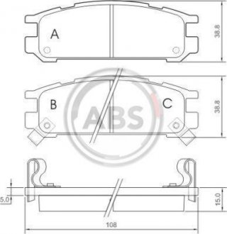 Тормозные колодки, дисковый тормоз (набор) A.B.S. A.B.S. 36721 (фото 1)