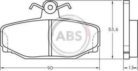 Гальмівні колодки, дискове гальмо (набір) A.B.S. 36744