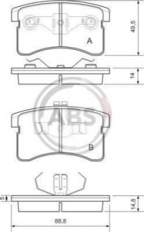 Гальмівні колодки, дискове гальмо (набір) A.B.S. 36745