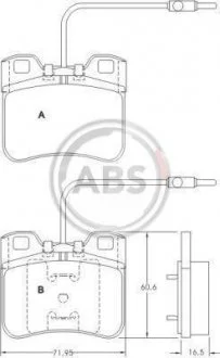 Тормозные колодки, дисковый тормоз (набор) A.B.S. A.B.S. 36751