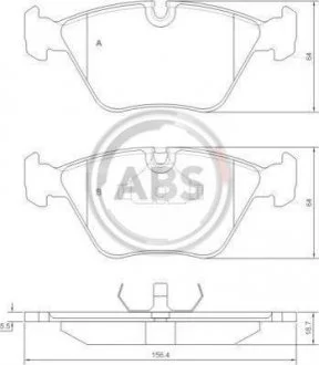 Тормозные колодки, дисковый тормоз (набор) A.B.S. 36807
