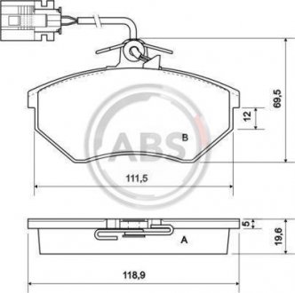 Тормозные колодки, дисковый тормоз (набор) A.B.S. 36811