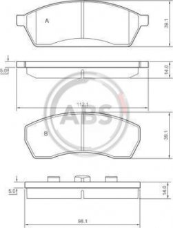 Тормозные колодки, дисковый тормоз (набор) A.B.S. 36830 (фото 1)