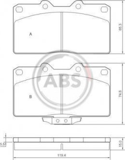 Тормозные колодки, дисковый тормоз (набор) A.B.S. A.B.S. 36839 (фото 1)