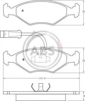 Тормозные колодки, дисковый тормоз (набор) A.B.S. A.B.S. 36855 (фото 1)