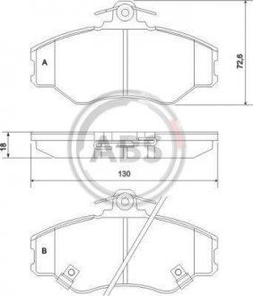 Тормозные колодки, дисковый тормоз (набор) A.B.S. A.B.S. 36871 (фото 1)