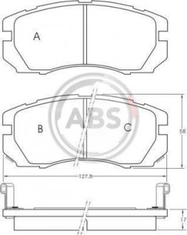 Тормозные колодки, дисковый тормоз (набор) A.B.S. 36878 (фото 1)