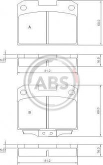 Тормозные колодки, дисковый тормоз (набор) A.B.S. A.B.S. 36890 (фото 1)