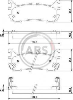 Тормозные колодки, дисковый тормоз (набор) A.B.S. 36927