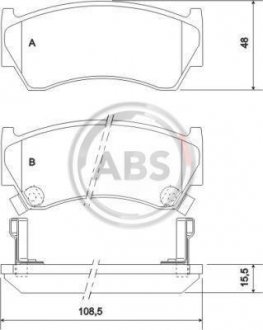 Тормозные колодки, дисковый тормоз (набор) A.B.S. A.B.S. 36955 (фото 1)