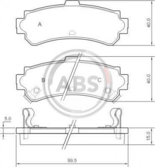 Тормозные колодки, дисковый тормоз (набор) A.B.S. 36956