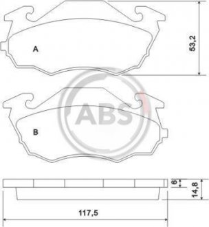 Тормозные колодки, дисковый тормоз (набор) A.B.S. A.B.S. 36971 (фото 1)