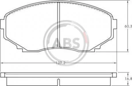 Тормозные колодки, дисковый тормоз (набор) A.B.S. A.B.S. 36995