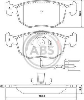 Тормозные колодки, дисковый тормоз (набор) A.B.S. 37004