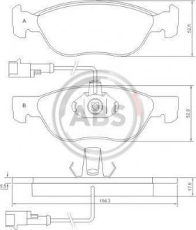 Тормозные колодки, дисковый тормоз (набор) A.B.S. A.B.S. 37013 (фото 1)