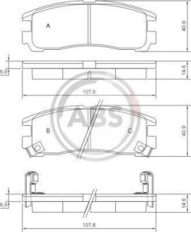 Тормозные колодки, дисковый тормоз (набор) A.B.S. 37014