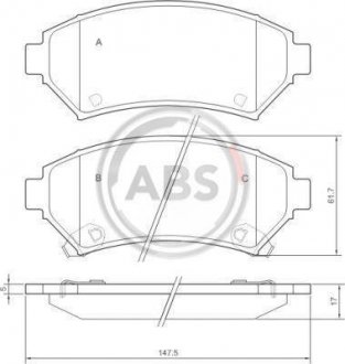 Тормозные колодки, дисковый тормоз (набор) A.B.S. A.B.S. 37015 (фото 1)