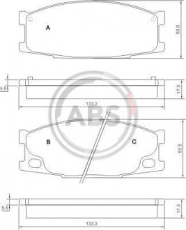 Тормозные колодки, дисковый тормоз (набор) A.B.S. A.B.S. 37026 (фото 1)