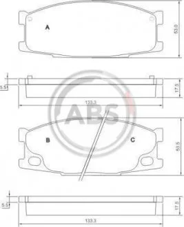 Тормозные колодки, дисковый тормоз (набор) A.B.S. A.B.S. 37026