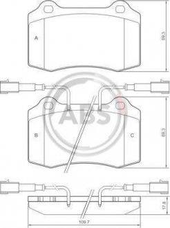 Гальмівні колодки, дискове гальмо (набір) A.B.S. 37041