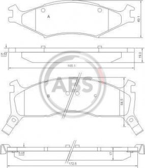 Тормозные колодки, дисковый тормоз (набор) A.B.S. 37043