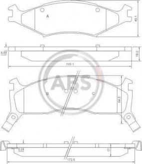 Тормозные колодки, дисковый тормоз (набор) A.B.S. A.B.S. 37043