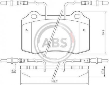 Тормозные колодки, дисковый тормоз (набор) A.B.S. 37049