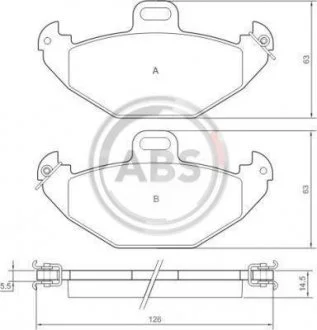 Тормозные колодки, дисковый тормоз (набор) A.B.S. A.B.S. 37051