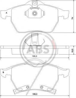 Гальмівні колодки, дискове гальмо (набір) A.B.S. A.B.S. 37116 (фото 1)