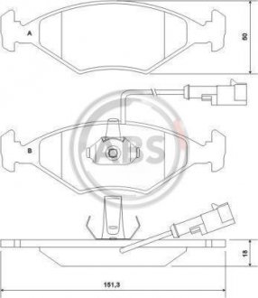 Тормозные колодки, дисковый тормоз (набор) A.B.S. 37121