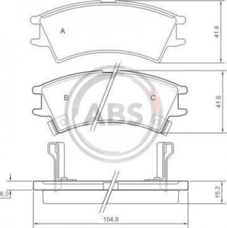 Тормозные колодки, дисковый тормоз (набор) A.B.S. 37126