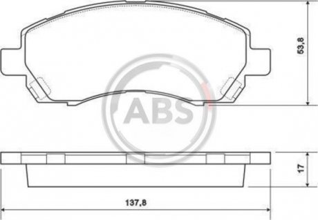 Тормозные колодки, дисковый тормоз (набор) A.B.S. 37163