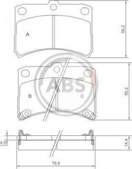 Гальмівні колодки, дискове гальмо (набір) A.B.S. 37168