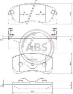 Тормозные колодки, дисковый тормоз (набор) A.B.S. 37169