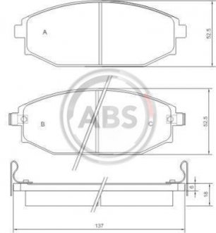 Тормозные колодки, дисковый тормоз (набор) A.B.S. A.B.S. 37173 (фото 1)