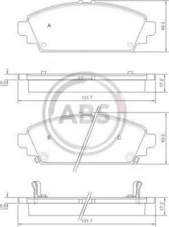 Гальмівні колодки, дискове гальмо (набір) A.B.S. A.B.S. 37177